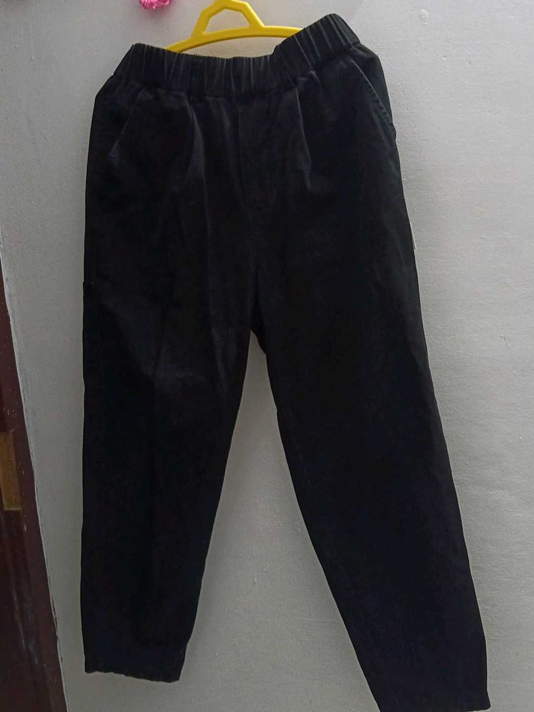 Black Elastic Waist Pants