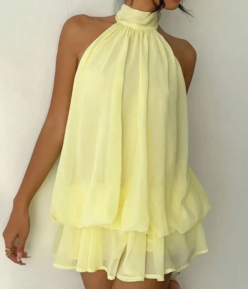 Chic Yellow Mini Dress