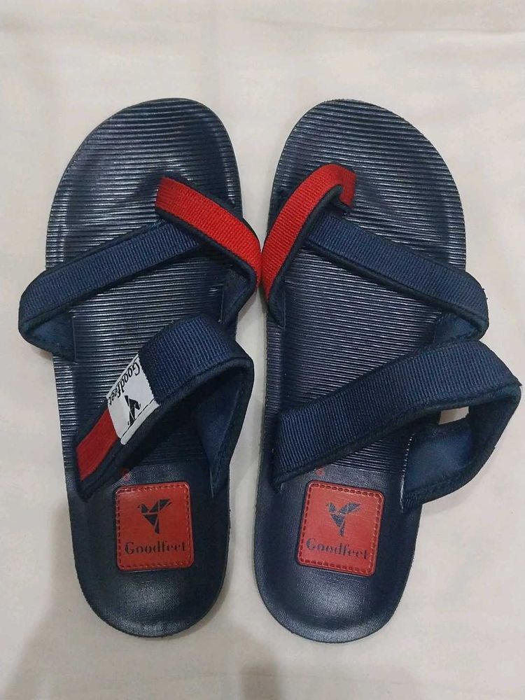 Men's Navy Blue &amp; Red Sandals