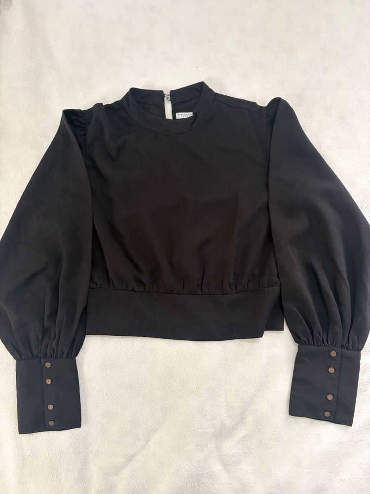 Black Puff Sleeve Blouse