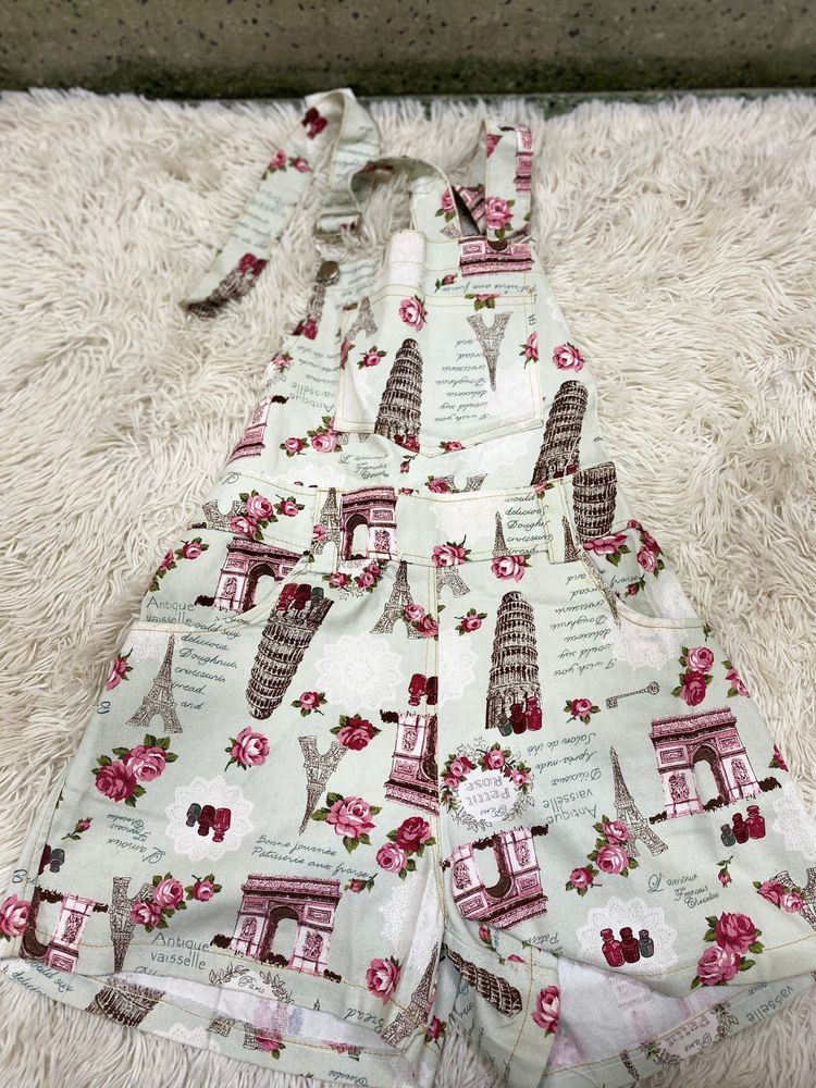 Parisian Rose Print Overalls