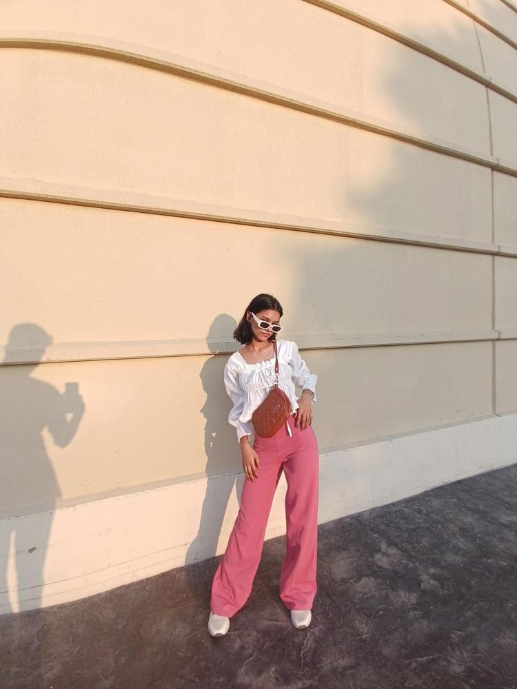 Coral Pink Wide Leg Pants