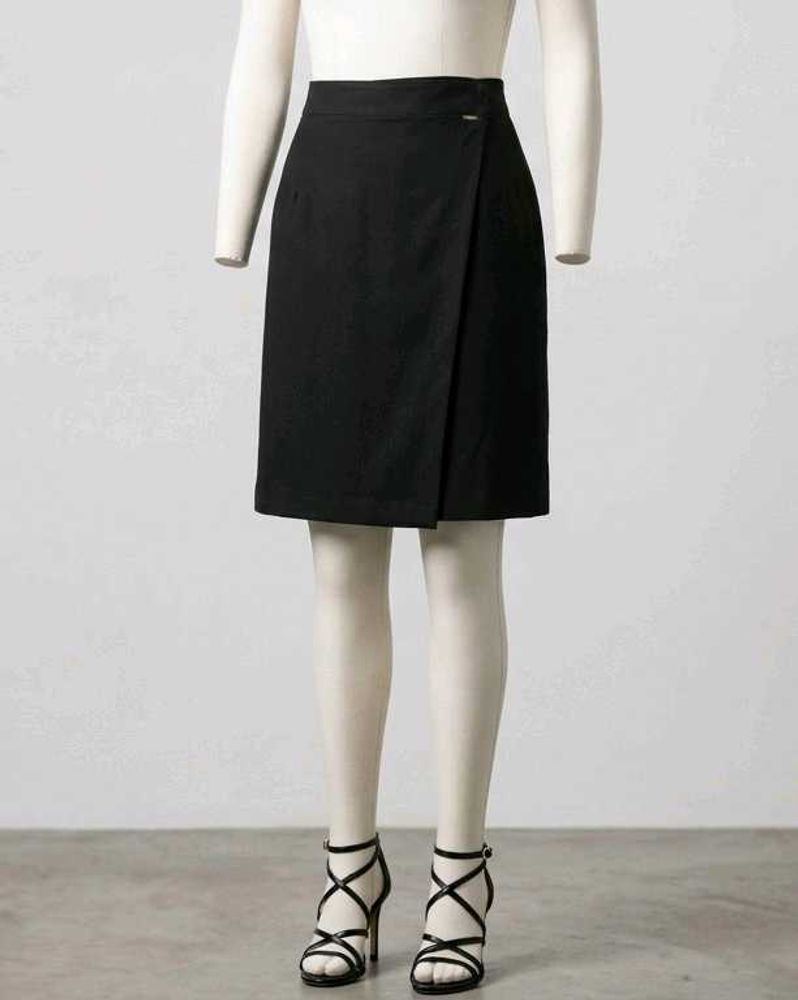 Chic Black Wrap Skirt