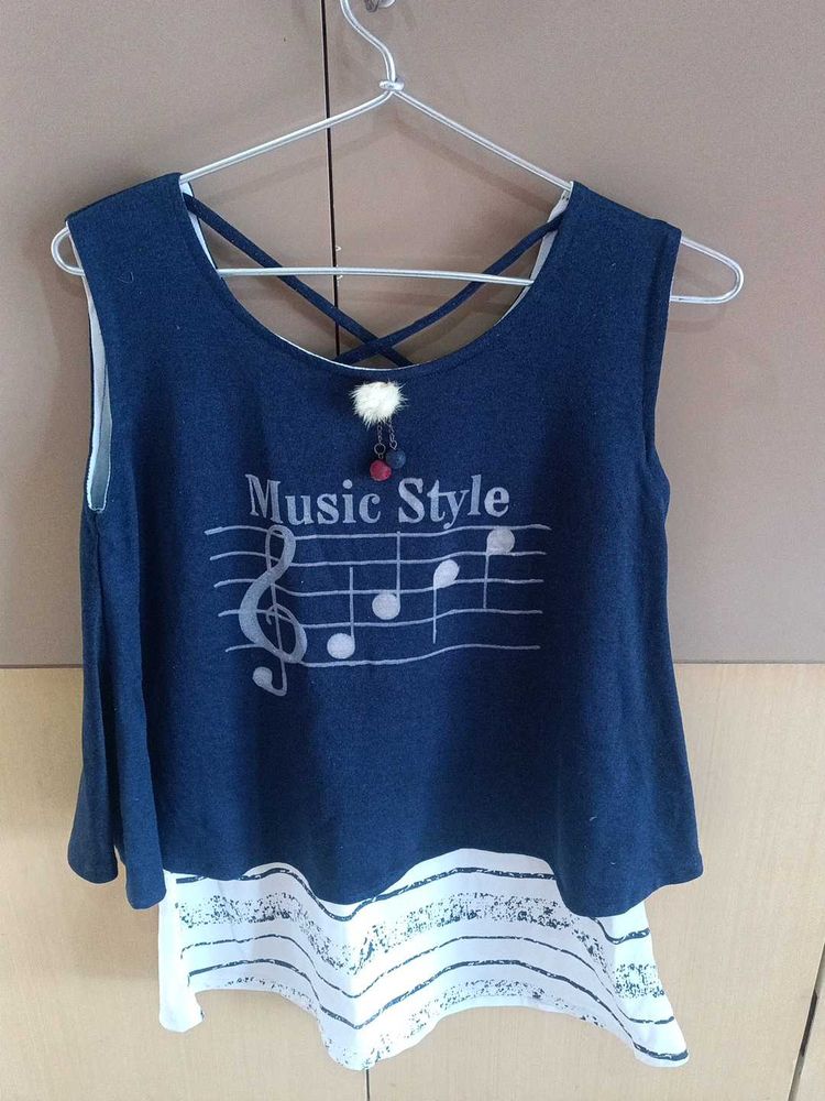 Sale 😍 Stylish Navy Blue Music Style Top
