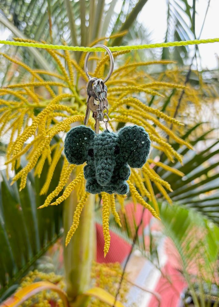 Cute Crochet baby Elephant Keychain