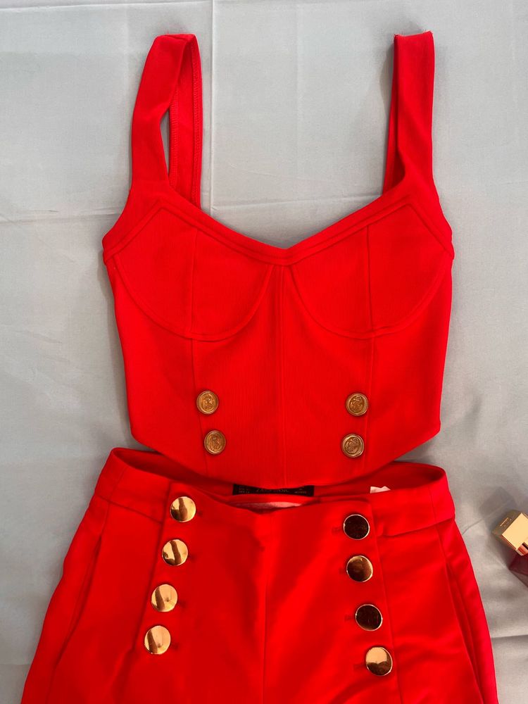 ZARA Chic Red Co-ord Set