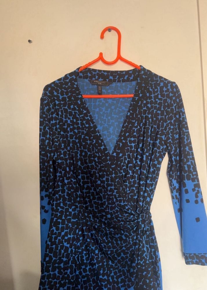 Stylish Blue &amp; Black Wrap Dress