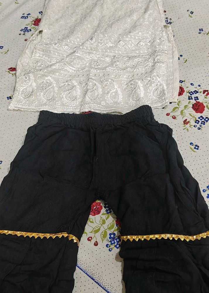 Elegant Chikankari Kurta &amp; Palazzo Set