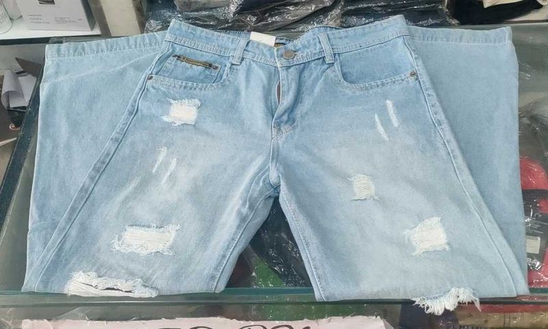 Ripped Wide Leg Jeans
