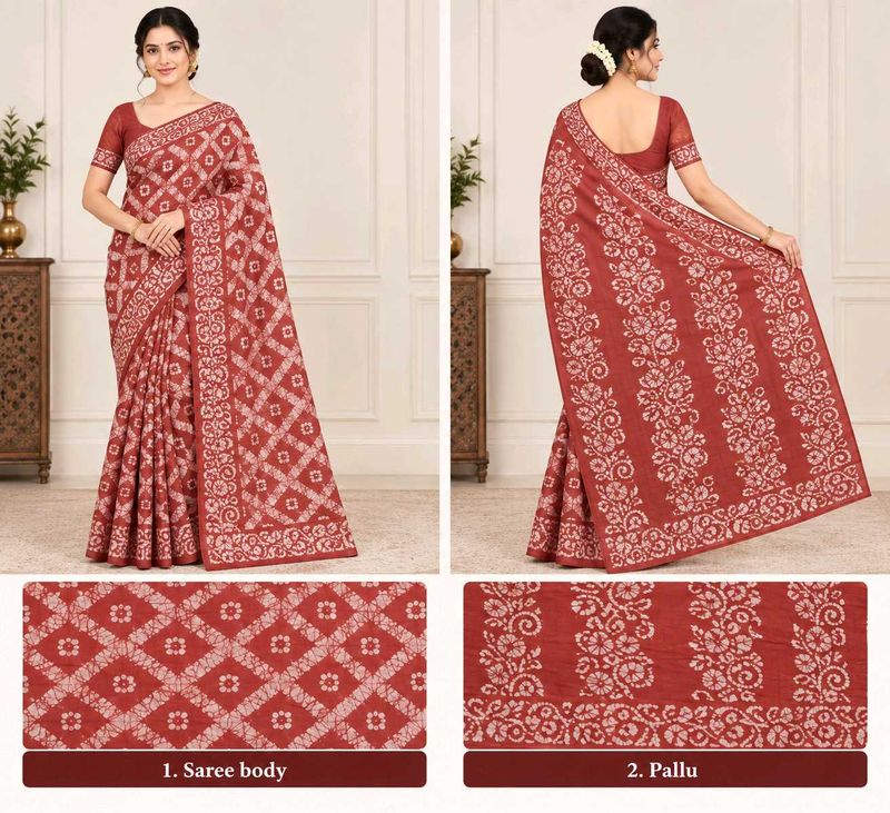 Sungudi double cross bathik sarees