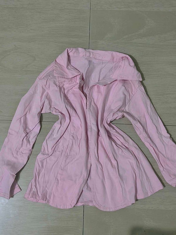 Chic Pink Linen Blend jacket