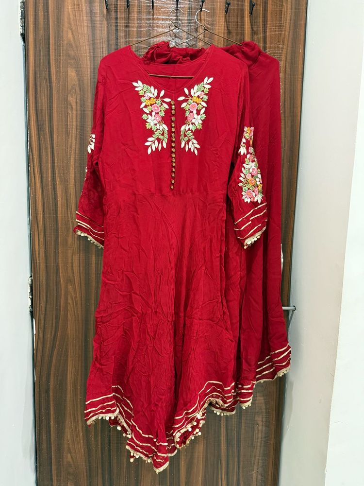 elegant deep red boutique dress