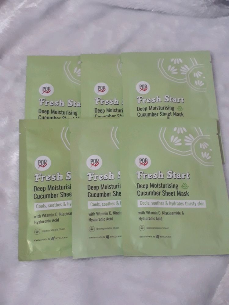 Myglamm Popxo Fresh Start Sheet mask Combo of 6
