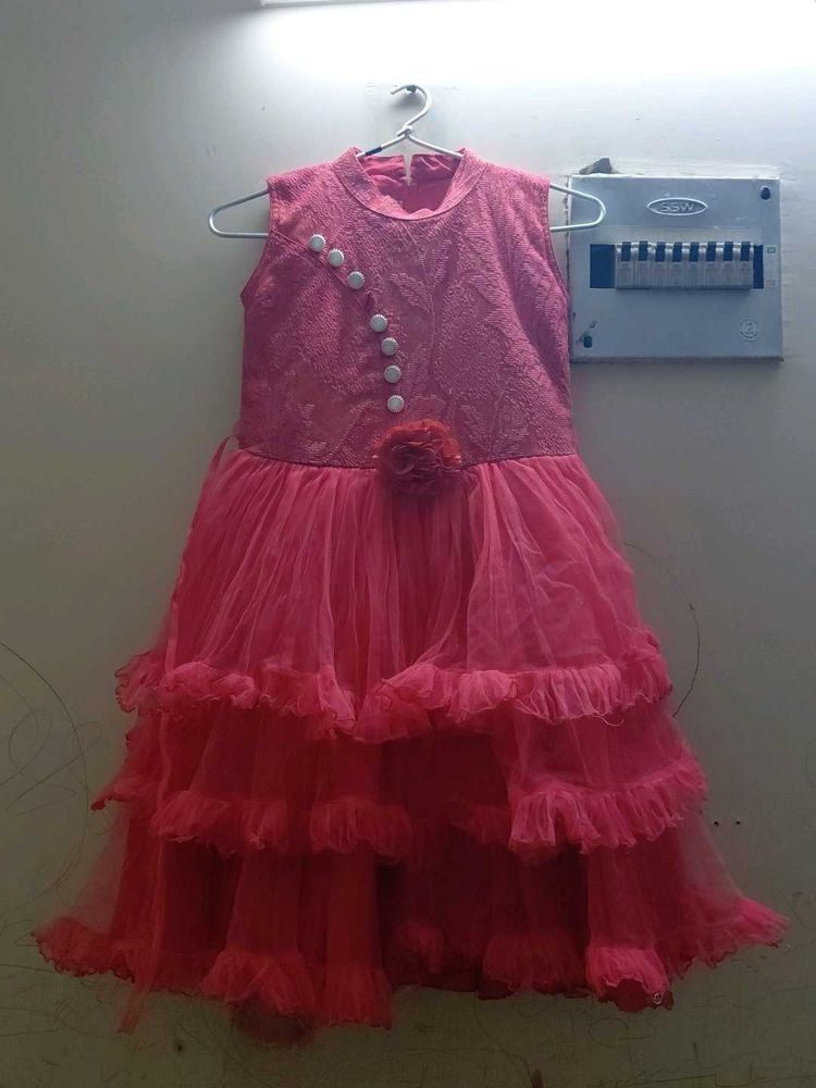 Red Ruffled Party Dress