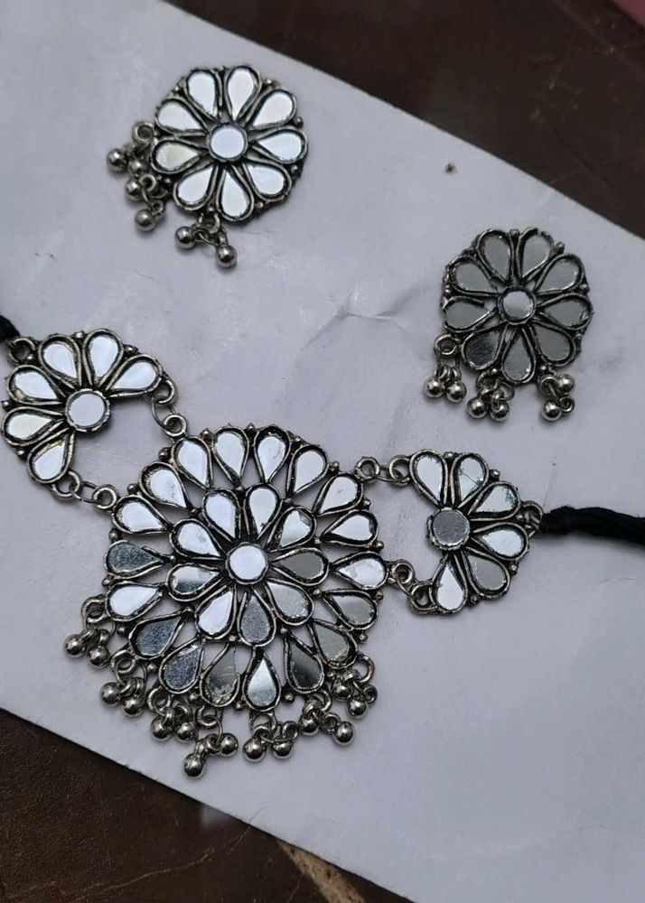 Mirror Flower Jewelry Set