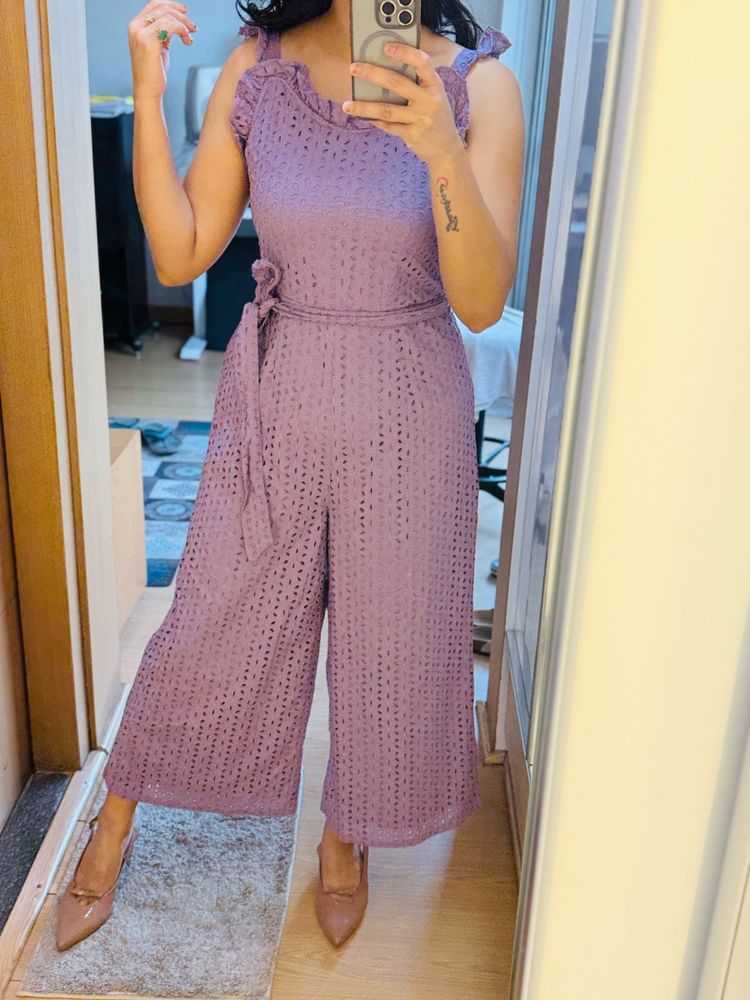 Chic Lavender Lace Jumpsuit