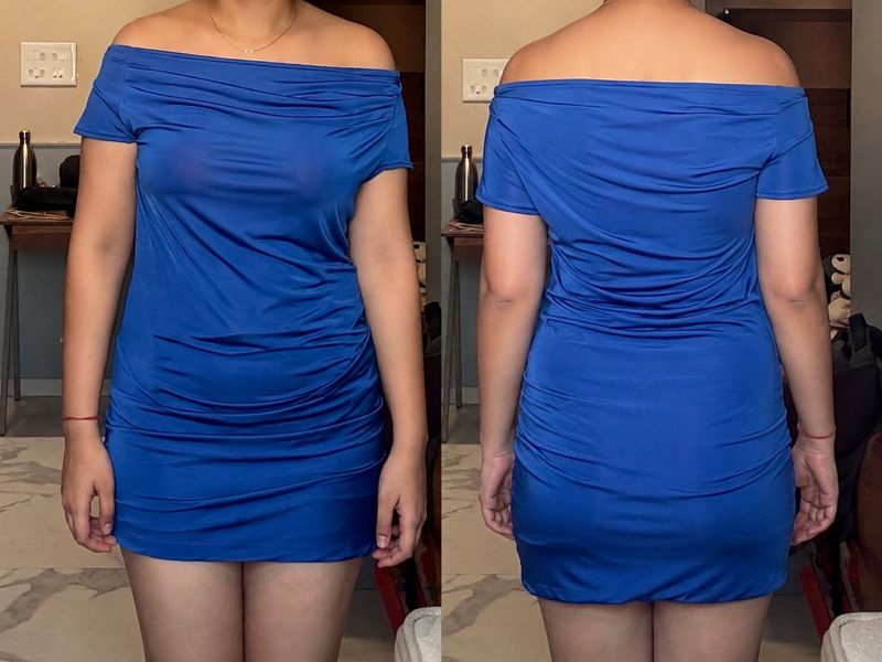 Navy Blue Textured Dress