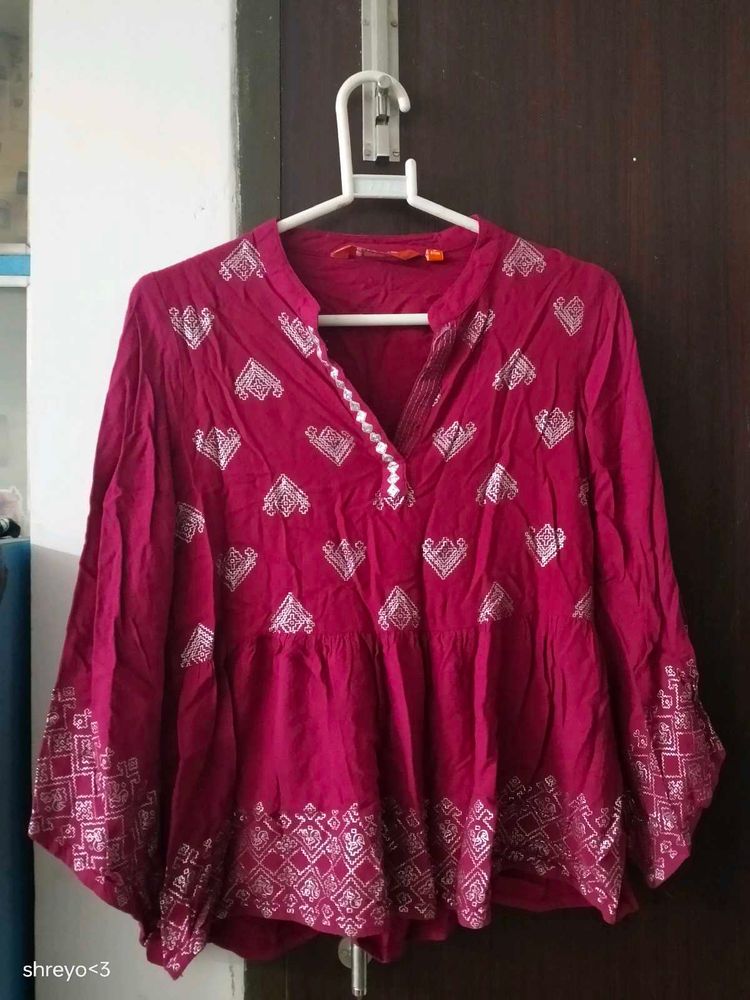 Embroidered Purple Kurta