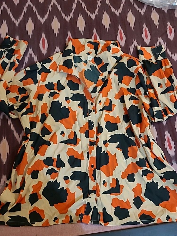 Branded 4XL Animal Print Full Sleeve Shirt