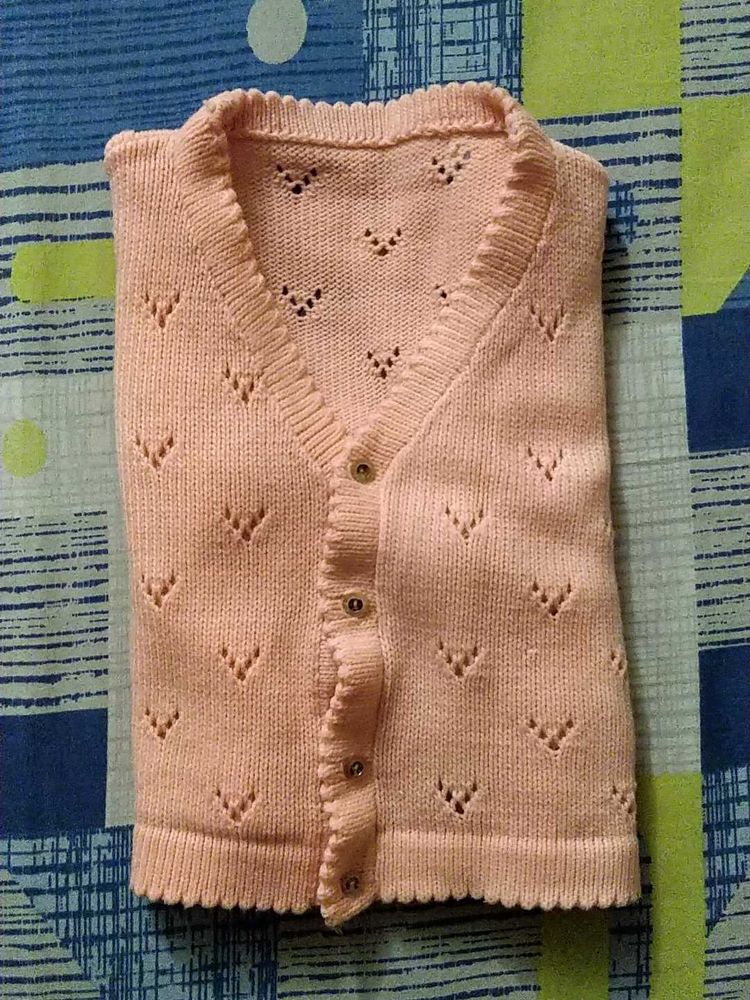 Charming Pink Knitted Cardigan