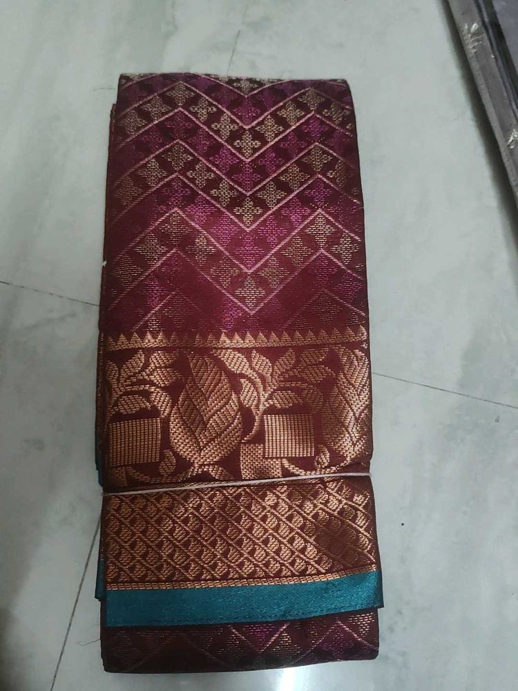 Maroon Saree With Tag