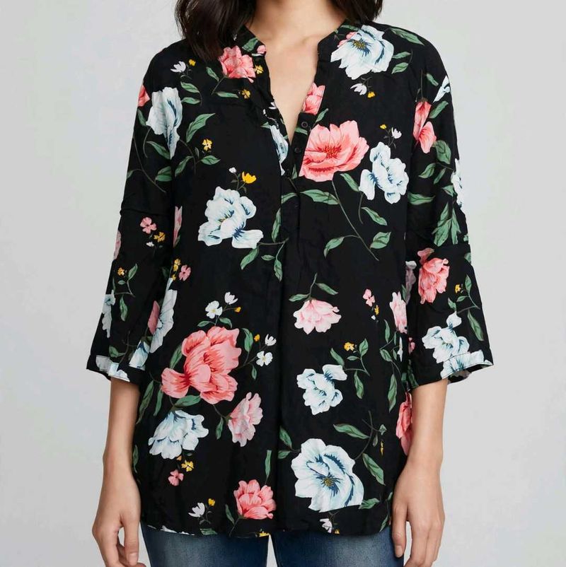 Chic Floral Print Blouse/Tunic