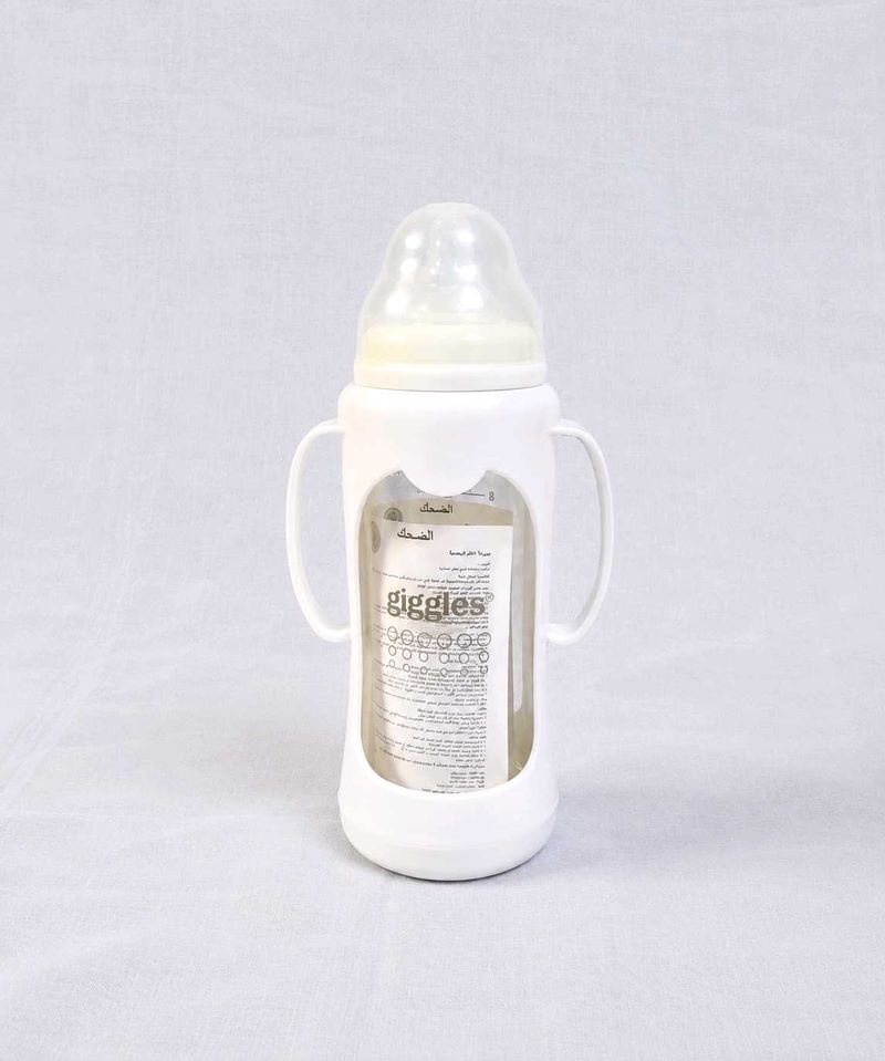 Giggles 210ml Glass Feeding Bottle Dual Handles BP