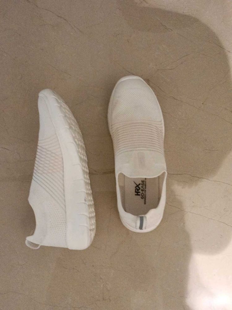 HRX White Slip-On Sneakers