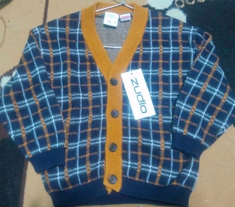 Plaid Button-Up Cardigan