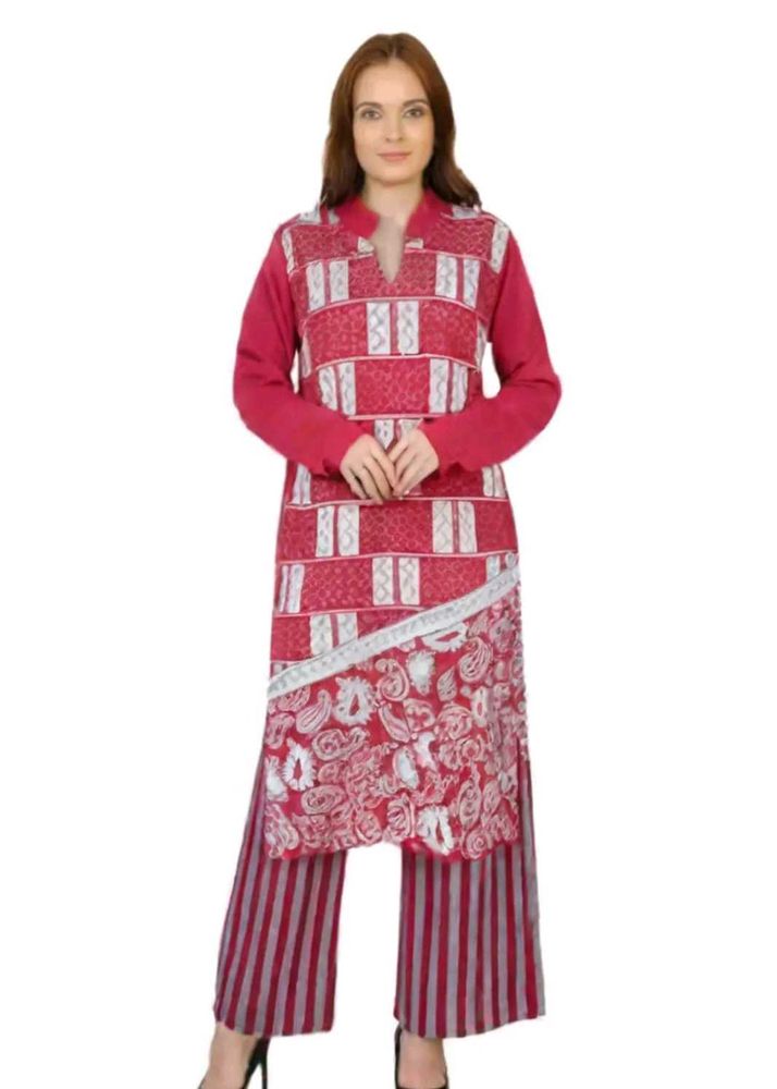 New woolen winter Kurta plazo Set Not use Only ne
