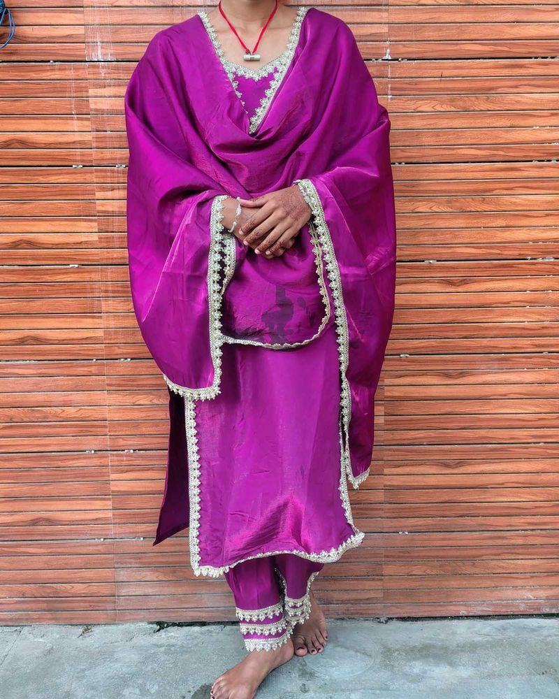 Beautiful Purple Kurta Set with Dupatta