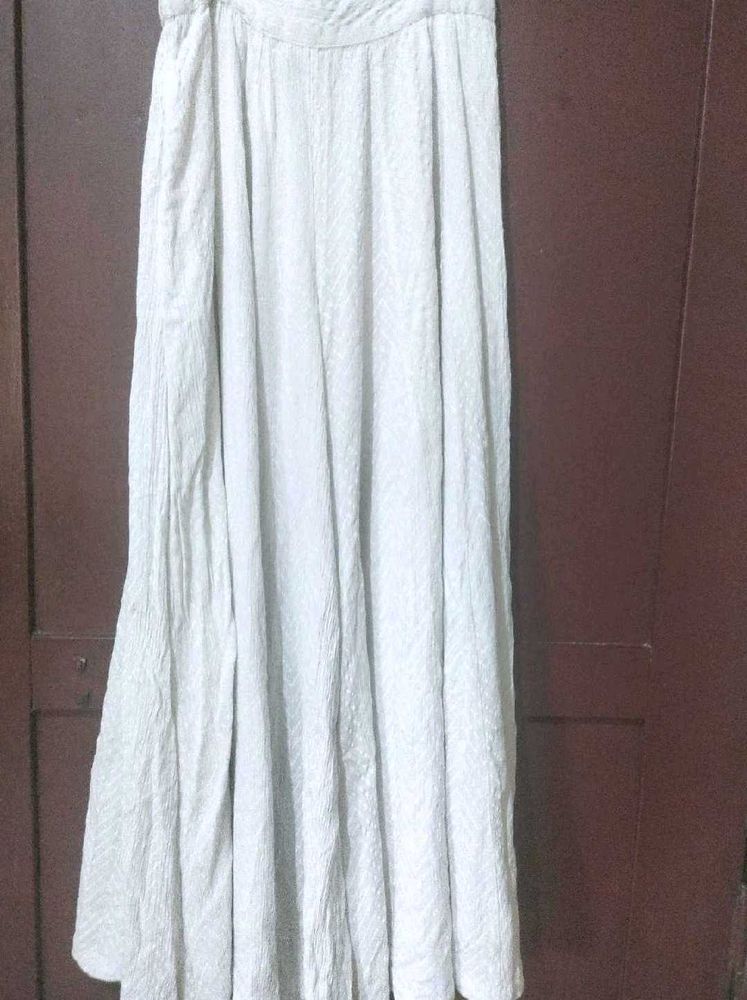 White Long Flared Palazzo