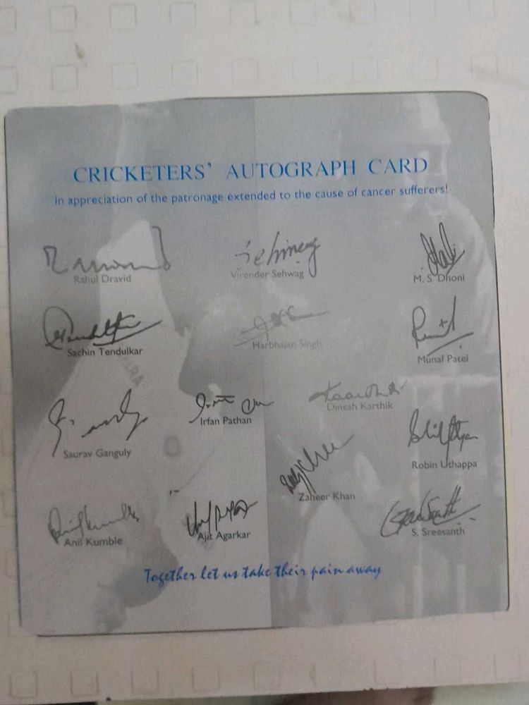Rare Cricketers Autograph Card