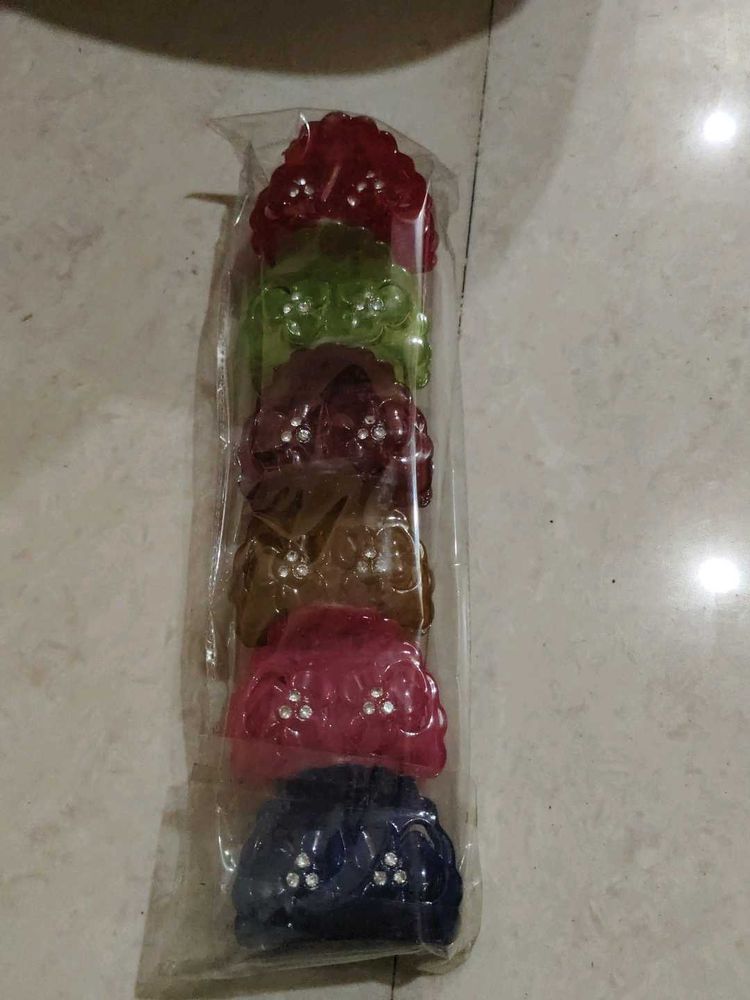 Set of 6 Colorful Hair Claw Clips