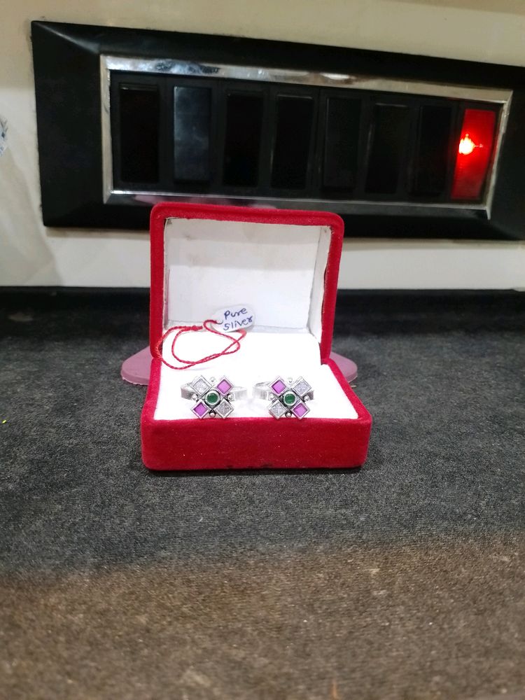 Colourfull Toerings Pure Silver (Wt: 5gm)