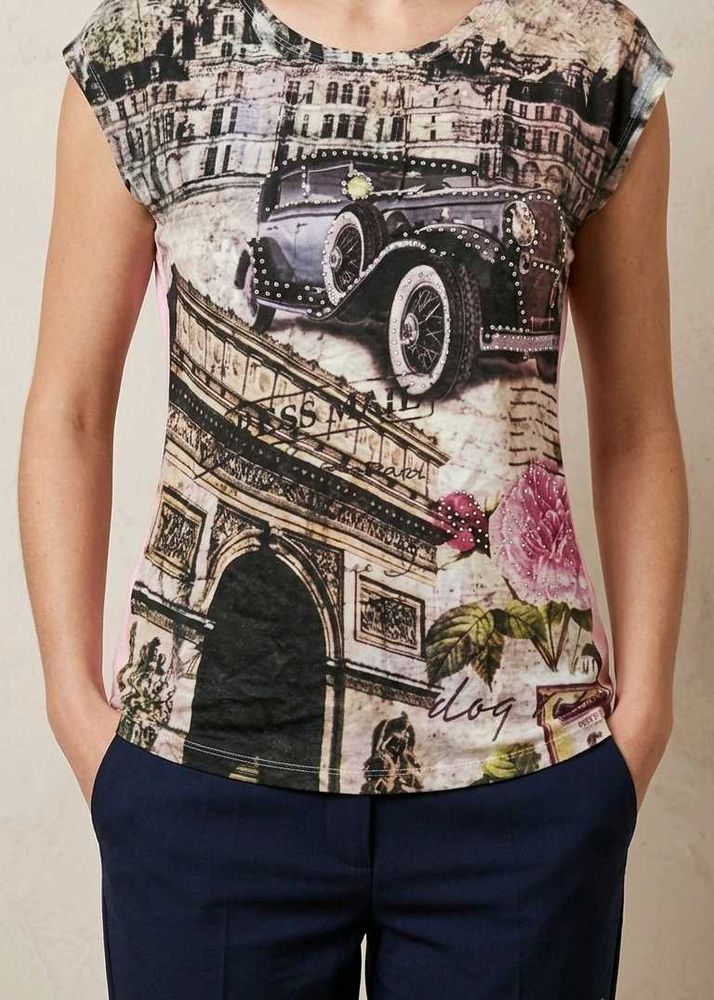 Vintage Car Paris Print T-Shirt