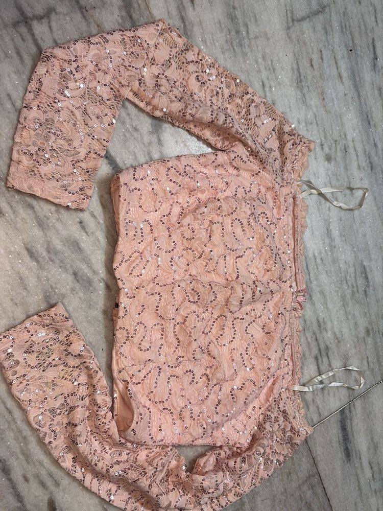 Sparkling Pink Lace blouse