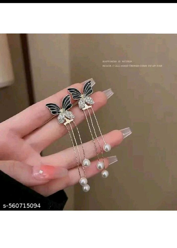 Butterfly Pearl Dangle Earrings