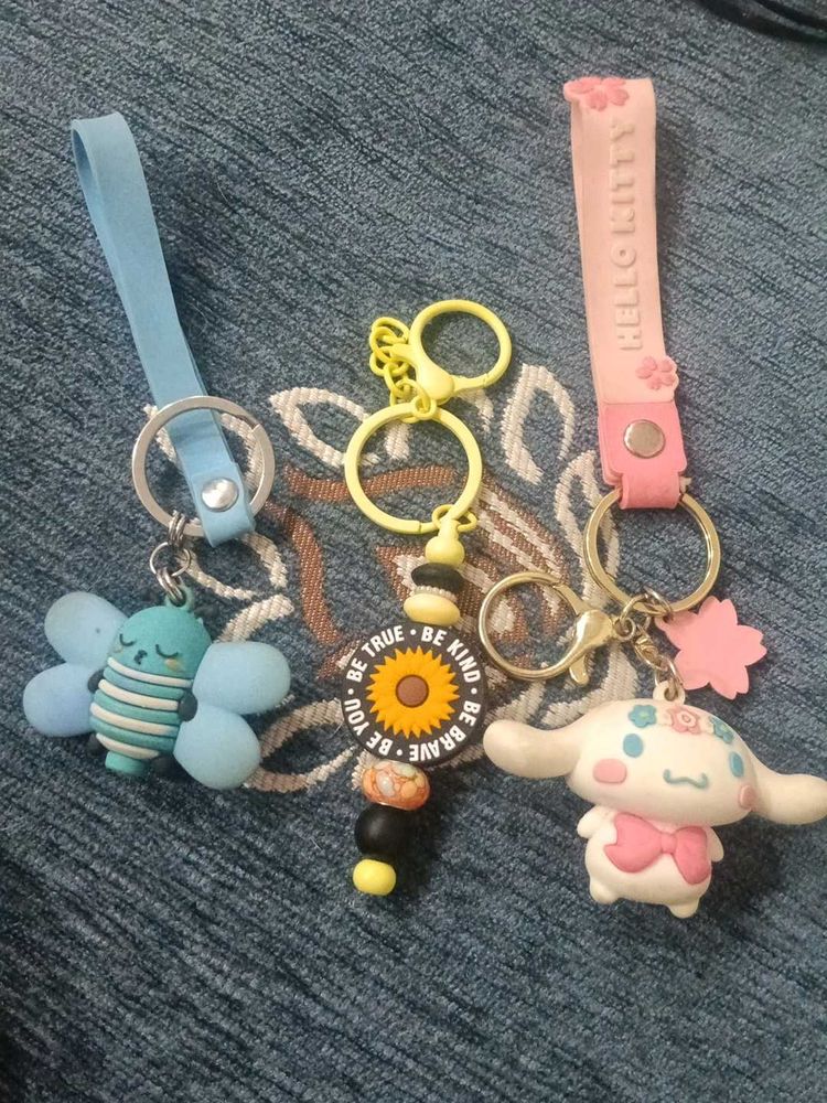 combo offer 3 piece keychain Cute Character Keycha