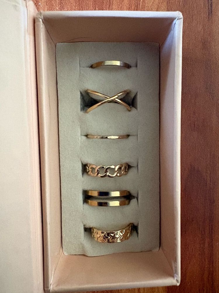 Gold Stackable Ring Set of 6