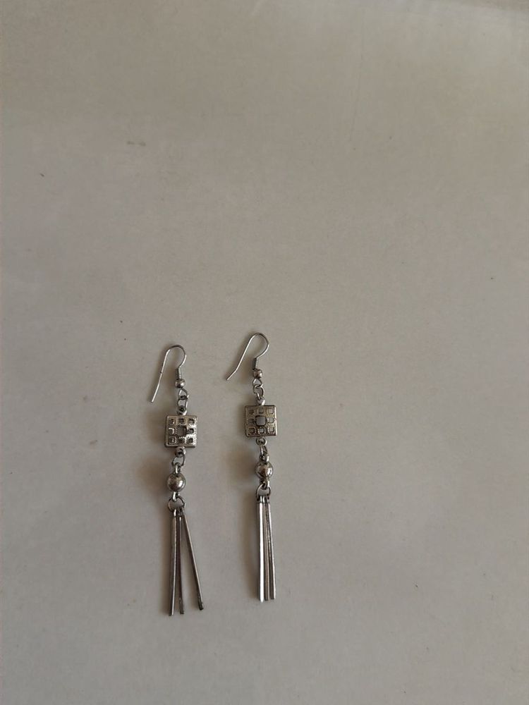 Silver Tone Dangle Earrings