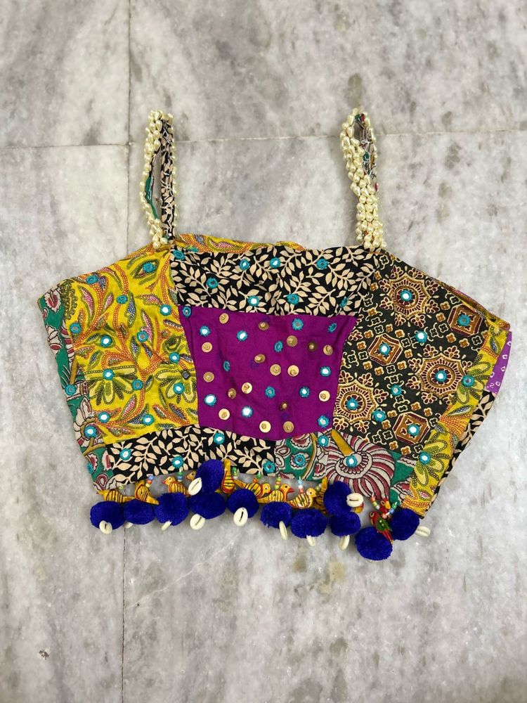 patchwork hand embroidered Navaratri blouse