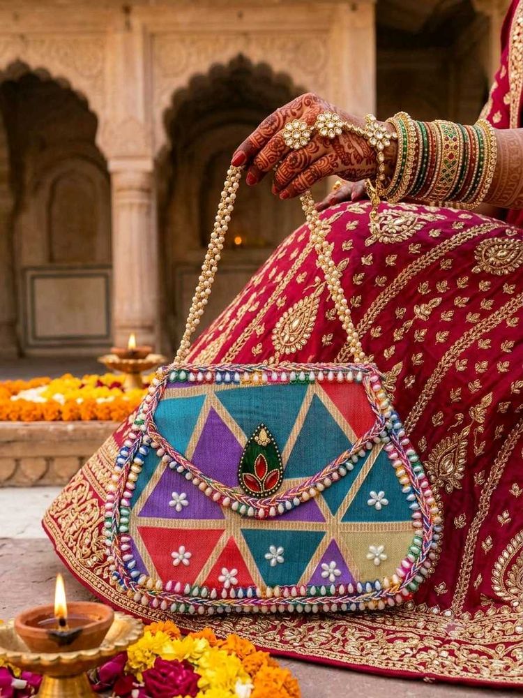 Boho Beaded bridal Clutch ✨