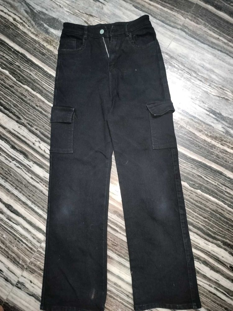 Black Cargo Jeans