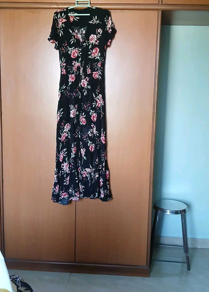 Floral Print Maxi Dress - XL Size