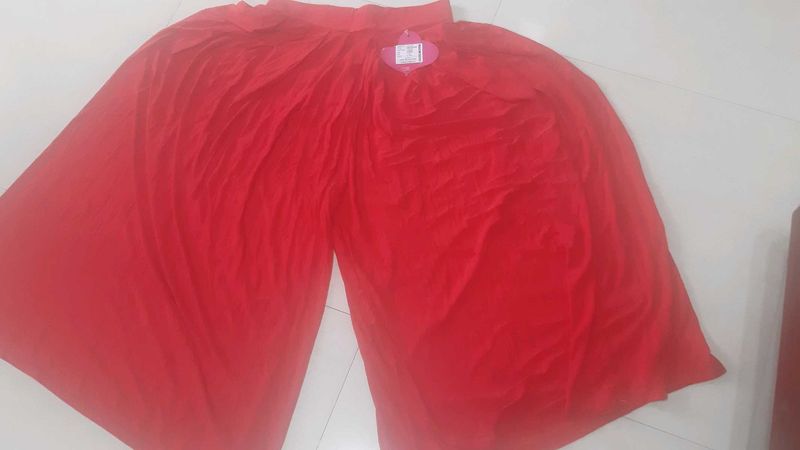 RED Wide Leg Palazzo Pants