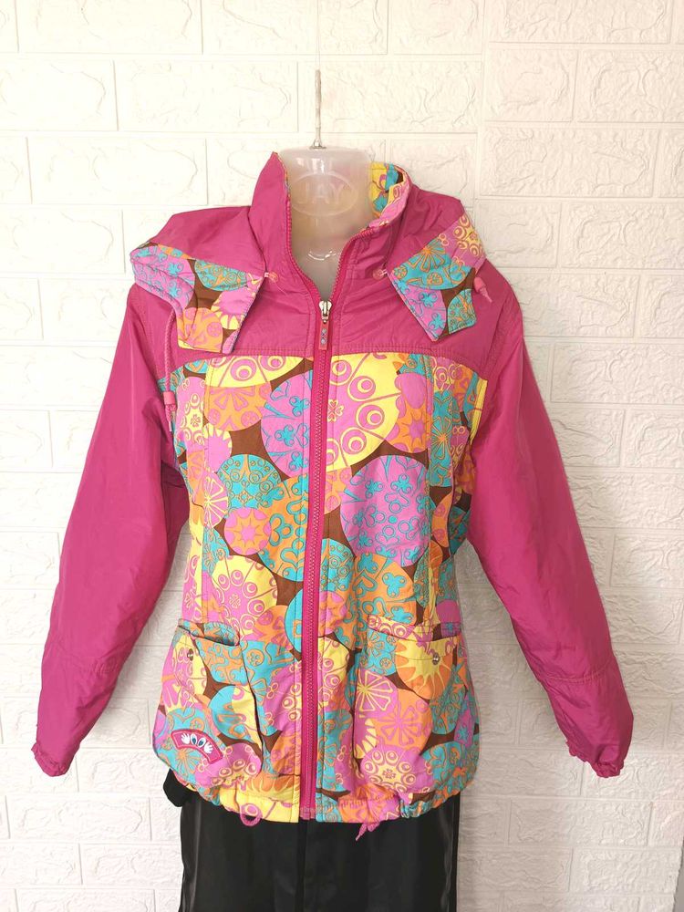 Imported Hooded Funky Patterned Jacket