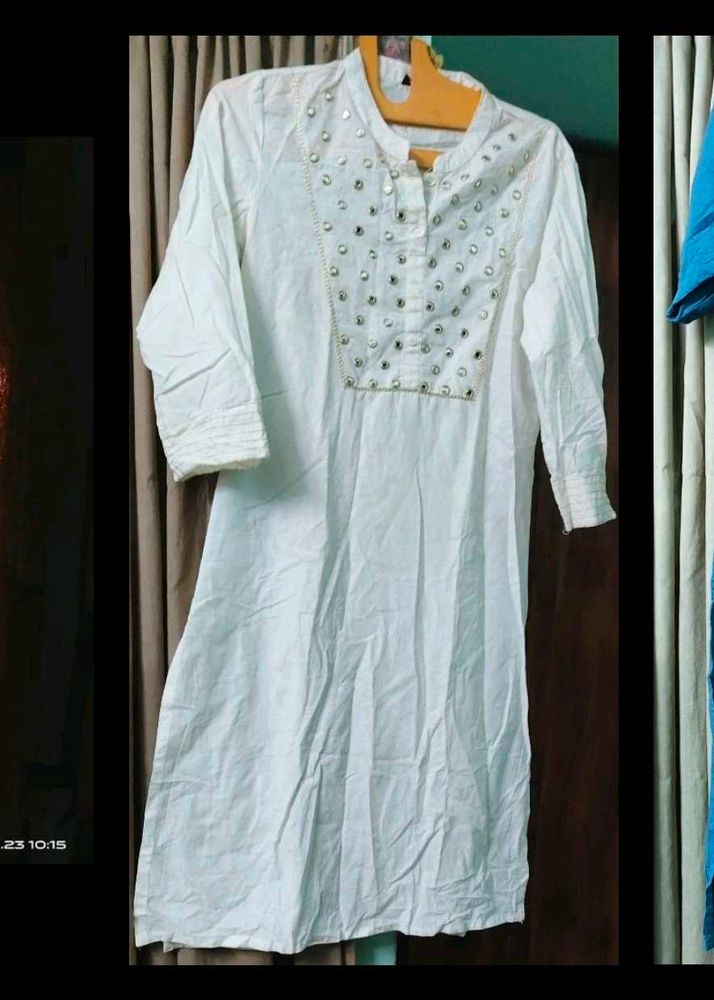White Embroidered Kurta