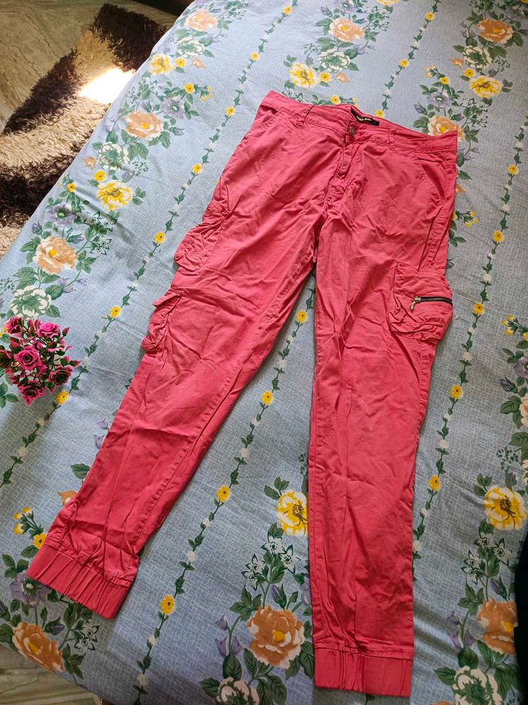 Coral Cargo Pants