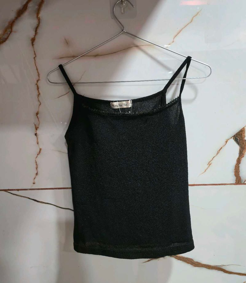 Sparkly Black Camisole Top